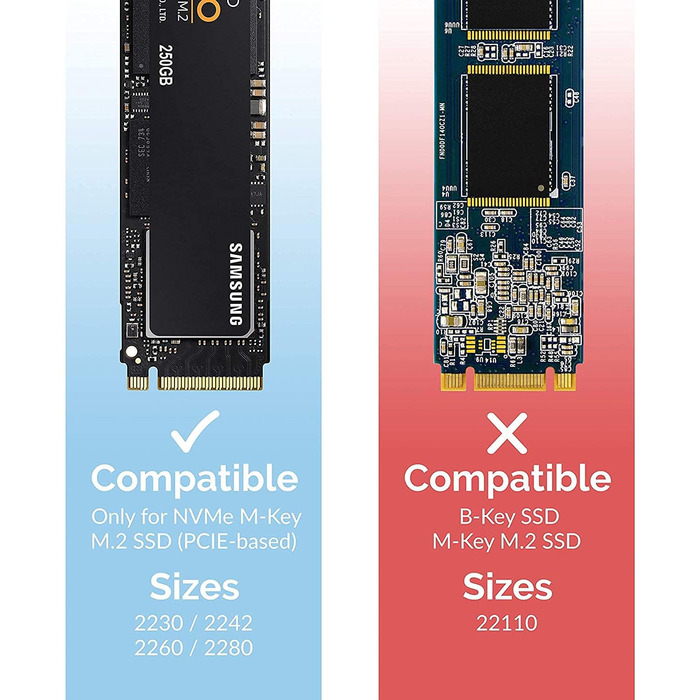 Корпус для NVMe SSD Sabrent з адаптером m.2 SATA, USB C 3.2 Gen 2 (10 Гбіт/с), з кулером
