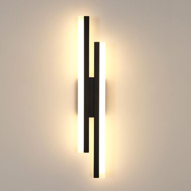 DELIPOP Настінний світильник Wandleuchte, 12W LED, 3 кольори, золото, для спальні, вітальні, коридору, сходинкового майданчика (чорний, 3000K, 48cm)