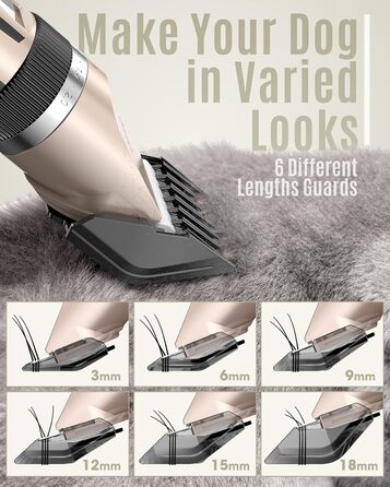 Oneisall Professional Pet Hair Clipper - Cordless Dog & Cat Grooming Kit - Electric Hair Trimmer with Gold Finish