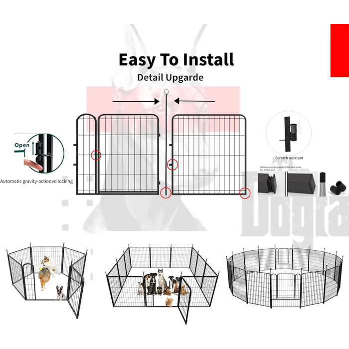 Клітка для собак на 81,3 см, переносний вольєр для собак середніх та великих порід, з нержавіючої сталі, з ременями для перенесення, 2 додаткові пластини