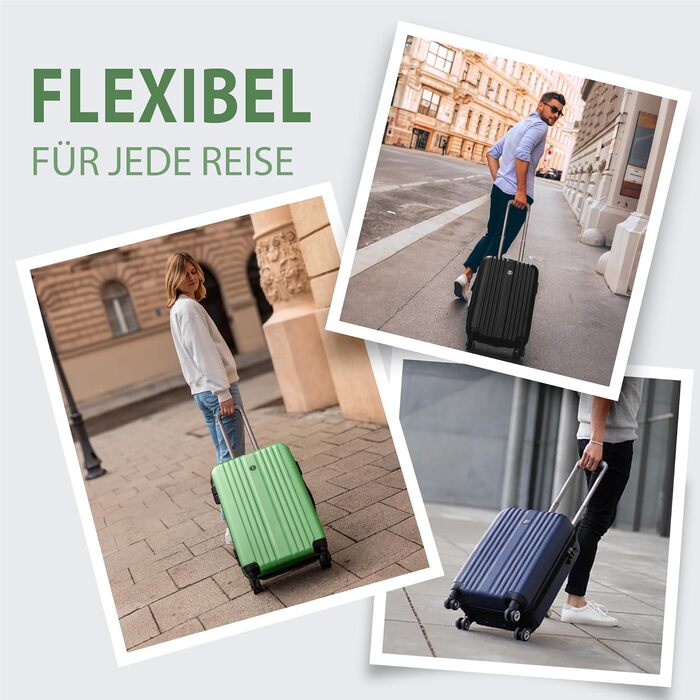 Набір валіз FERGÉ Toulouse: 3 шт. (55 см, L, XL) з жорсткою оболонкою, ABS, на коліщатках