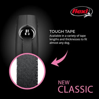 Нашийник для собак Fexi Neon з світловідбиваючим шнуром, ергономічний, без заплутування, 4.8 м, розмір Neon/Чорний (Чорний, M 4.9 м)