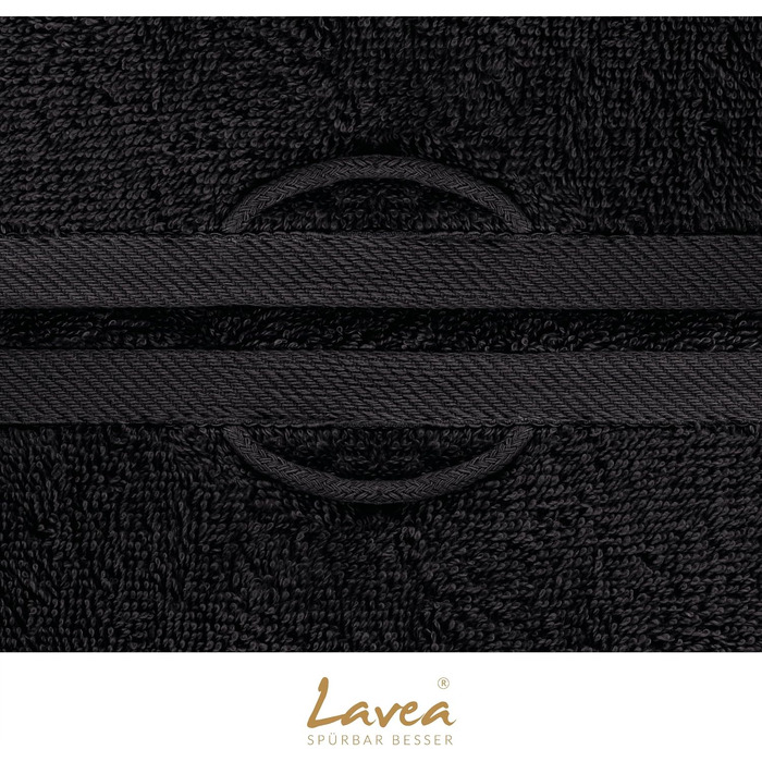 Набір банних рушників Lavea Elena (4 шт.), 100% бавовна, м'яка махрова тканина, 70x140 см, білий та чорний