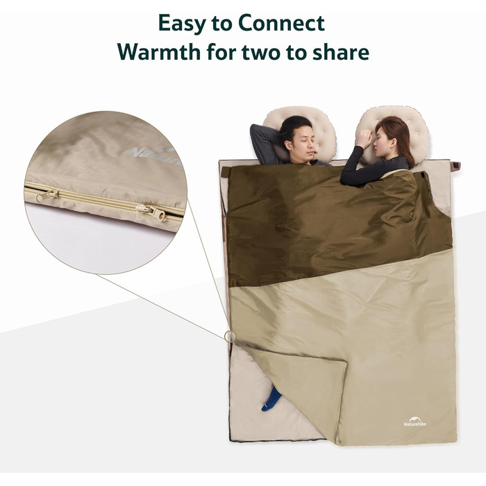 Спальний мішок Naturehike Ultraleicht – ультралегкий, 680/760 г, для 3 сезонів, 190x75/205x85 см, для походів, рюкзаків, кемпінгу, комфортна температура 15°C, колір: зелений XL (темно-коричневий/світло-коричневий)