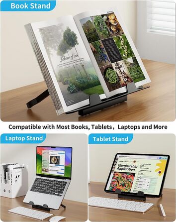 Зламаний столик SAIJI 60x40 см: регульована висота, підставка для книг, ящик, столик для ноутбука/планшета, чорний