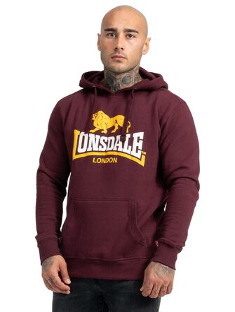 Чоловіча толстовка-худі на блискавці Lonsdale Rinsey, приталена модель, колір Oxblood, розмір 3XL