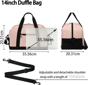 Спортивна сумка Mini Reisetasche 18л рожева для фітнесу, школи, подорожей 35x20x25 см