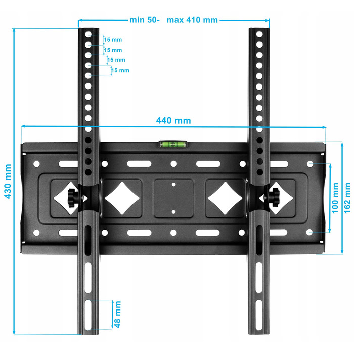 Кронштейн для телевізора 25-80 дюймів, до 80 кг, регульований навіс для ТВ