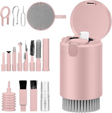 Набір для чищення екрану ноутбука 20-в-1: для MacBook, AirPods, телефону, планшета, ПК, монітора, камери (рожевий)