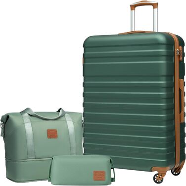 Валіза COOLIFE: містка, з TSA-замком, 3 шт. в наборі (ABS, 4 колеса, з аксесуарами)