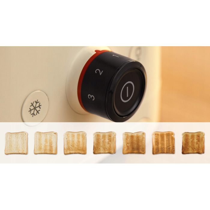 Тостер Bosch MyMoment TAT3M127, 950 Вт, на 2 тости, з функцією розморожування, бежевий