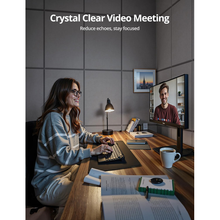 Акустичні панелі для шумоізоляції стін прямокутні, самоклеючі панелі з високою щільністю для звукопоглинання та декору, 30x40x0.9 см, 12 шт, колір верблюжий