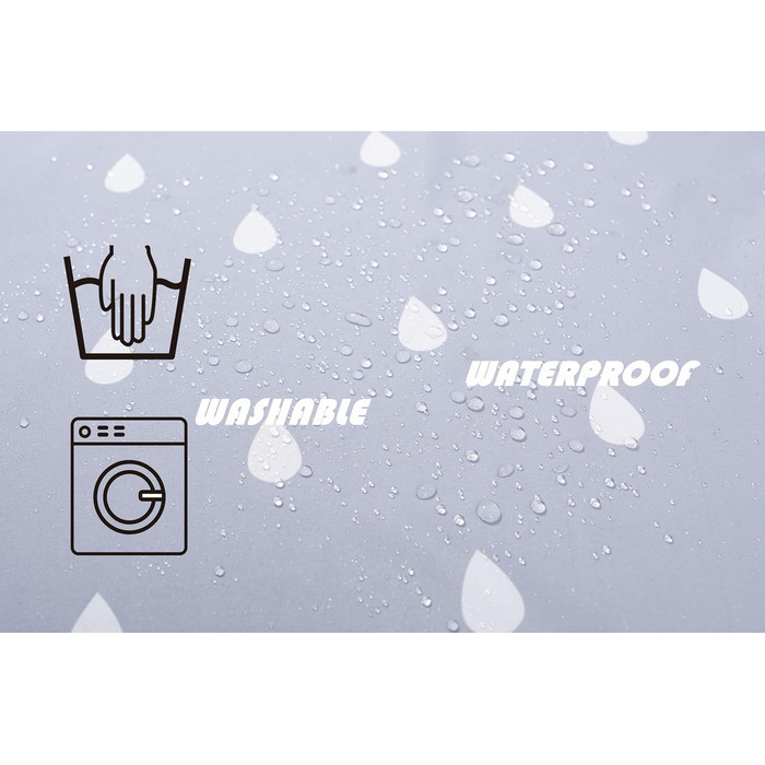 Штора для душу YOUNG DA текстильна біло-сіра з малюнком 