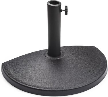Paramondo Half-Round Umbrella Stand - Weatherproof umbrella stand with mast thickness 35-50 mm, including adapter, balcony stand, 9 kg, black