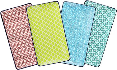 Набір сервіровочних тарілок Vancasso Macaron, 4 шт., порцеляна, 26,8 x 14,7 x 2 см