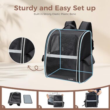 Рюкзак для собак та котів середніх та маленьких порід (2-8 кг), рюкзак-переноска з сіткою для прогулянок, подорожей, відпочинку на природі (чорний) M Чорний