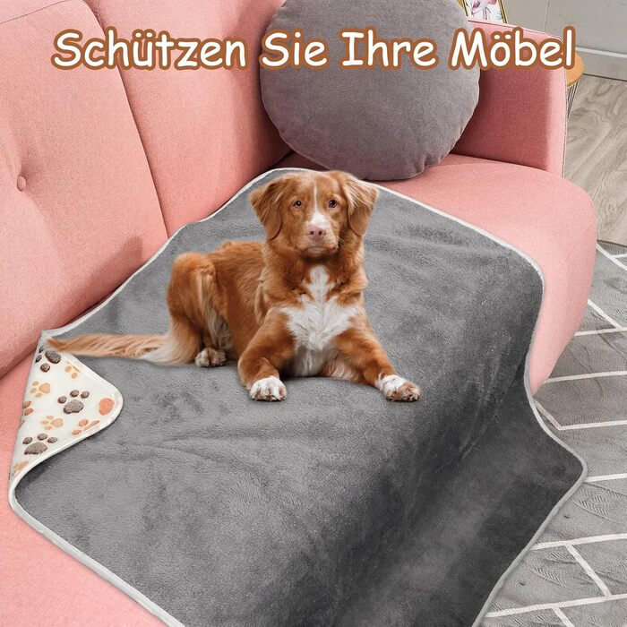 Водонепроникна собача ковдра HYLYUN (2 шт.) - м'яка флісова ковдра для собак, котів, цуценят. Розмір M (76x52 см)