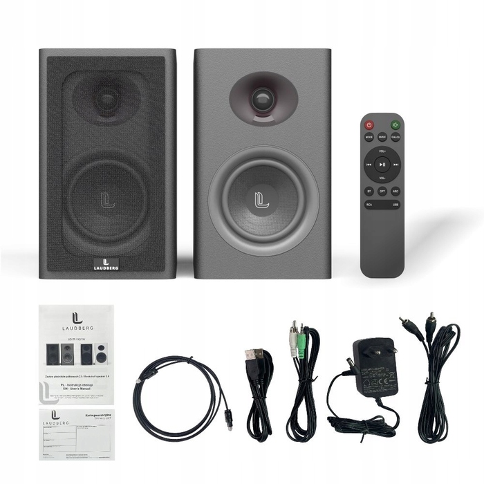 Комп'ютерні колонки Bluetooth Laudberg XS1B 2.0, чорні, 80 Вт, USB