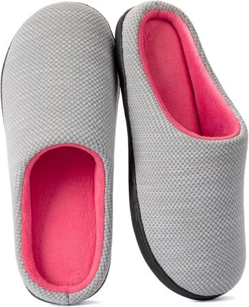 Тапочки жіночі RockDove Birdseye Knit Memory Foam, 38/39 EU, сірий та рожевий