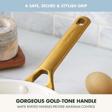 Сковорода GreenPan Reserve Pro 20.3 см з антипригарним покриттям, кераміка, нержавіюча сталь, блакитний колір, NSF-сертифікована, для плити та духовки