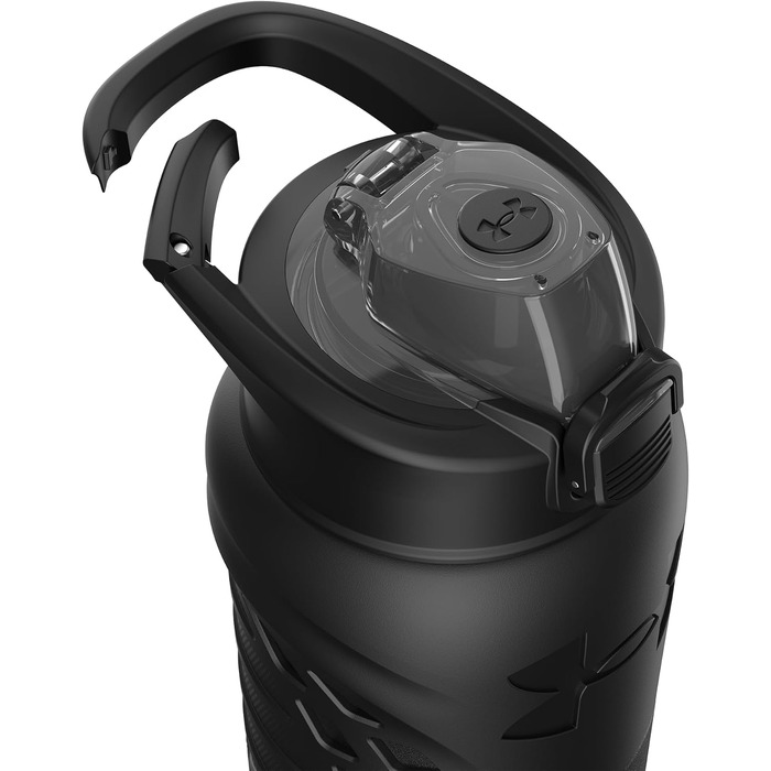 Under Armour Stainless Steel Water Bottle, Insulated, Carabiner Clip, Leak-Proof, for Kids and Adults, All Sports, Gym, 680 ml (Standard Size, Solid Black)