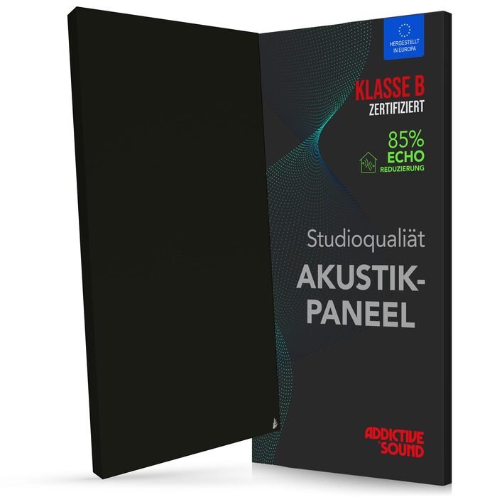 Акустична панель Addictive Sound Schallabsorber Wand Premium для стін та стелі, звукопоглинаюча панель класу A з акустичною ватою, 100x50x6 см, Burgundy/Чорний