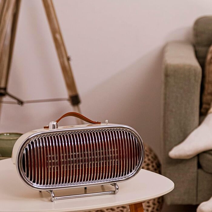 Обідній нагрівач Cecotec ReadyWarm 1500 Ceramic Retro: керамічний, 1500 Вт, регульований термостат, 2 режими, безпека, 15 м², бежевий