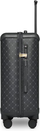 Чорний валіза середнього розміру Lazarotti Palermo (66 см) | Тріумф середній валіза-тележка 49 x 29 x 66 см | Легкий гібридний матеріал з логотипом та захистом кутів | 4 подвійні колеса та TSA-замок для жінок та чоловіків