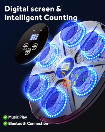 Музична бокс-машина YORRAKA для дорослих з LED-підсвіткою та Bluetooth - бокс-тренажер з 12 режимів швидкості та підрахунку ударів