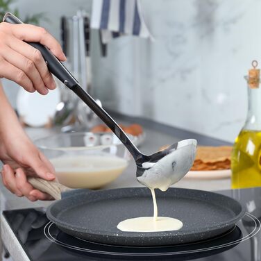 Сковорода для млинців Joeji's Kitchen 26 см з антипригарним покриттям – підходить для індукційних плит – для млинців, панкейків, яєць, омлетів, тави та роті