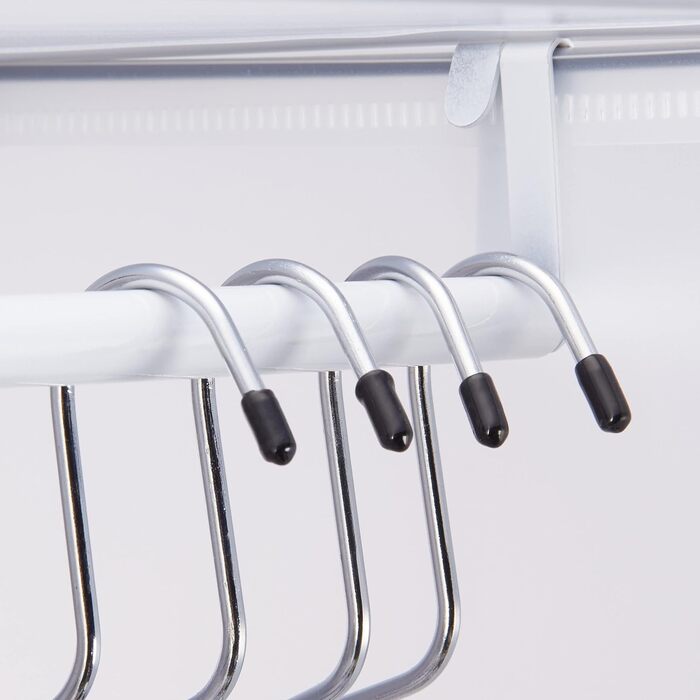 Relaxdays Clothes Rack System with 2 Clothes Rails, Wardrobe with 14 Compartments, Plastic Shelf System (Transparent)