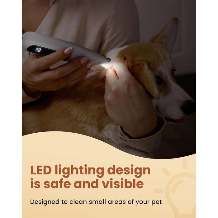 Машинка для стрижки собак 2 в 1 з тримером для лап, тиха, з LED-підсвічуванням, професійна, Type-C, для малих та великих собак і котів