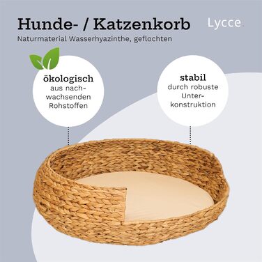 Dog bed, cat bed, Opal Water Hyacinth, Natural, Size 5 (Ø 83 cm) (Size 4)