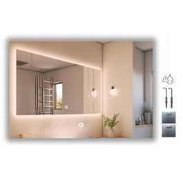 Настінне дзеркало JM-Glass з LED-підсвіткою, прямокутне, 800x600 мм, IP65