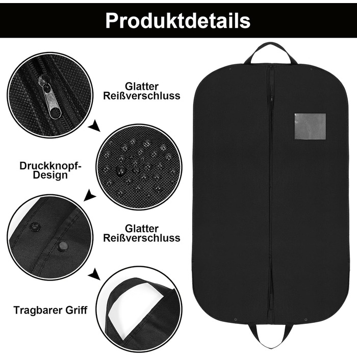 2 місткі мішки для одягу з відділенням для взуття, 120 x 60 см, мішок для одягу на блискавці, водо- та пилонепроникний, складні мішки для зберігання одягу, чохол для одягу, сорочок