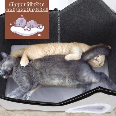 Cat House, Outdoor Cat Cave, Warm Dog Cave, Detachable Dog House with Washable Cushion and Platform, Outdoor Cat Cave, Cat House Cave for Small and Medium Pets (Cat House for Outdoors)