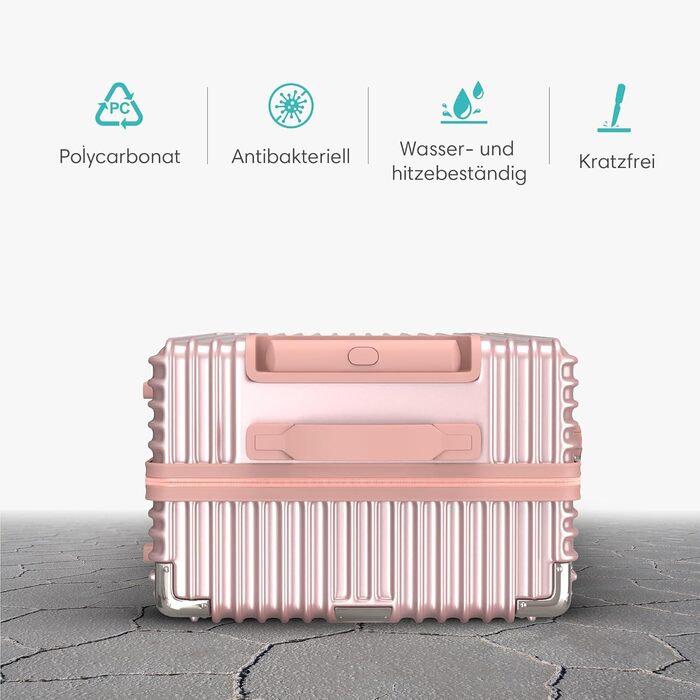 Набір валіз Voyagoux 2 шт. - 39L та 113L, жорсткі валізи, TSA-замок, ABS пластик, 4 колеса 360°, міцні та легкі, рожеве золото