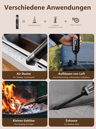 Бездротовий акумуляторний ручний пилосос Handstaubsauger: потужний 19000Pa, 7500mAh, USB-зарядка, 3 HEPA-фільтри, для матраців, авто, тварин, дому, столу