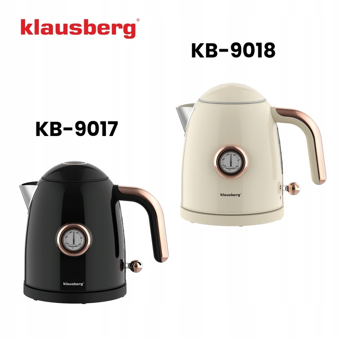 Електричний чайник Klausberg KB-9017 1.0л Retro з термометром, бездротовий