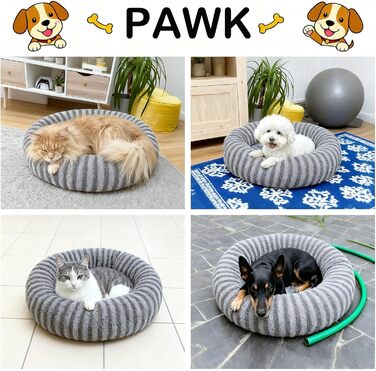 Кругле ліжко для собак середніх порід та котів, сіре. Зручне, миється, знімний кошик, наповнювач гранулят та Memory Foam, 76x76x20 см