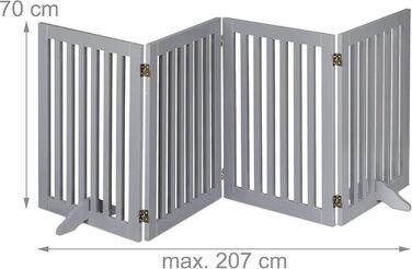 Захисне ворота Relaxdays для собак, розкладне, сіре (70 x 207 см)