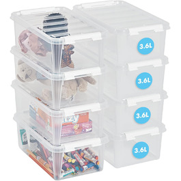 SmartStore - 10x Storage Box with Lid Classic 2L (21x17x11cm) | Stackable Box with Lid | Food-Grade Plastic Box | Plastic Box with Lid & Reinforced Corners | 10 Year Warranty (4.0l)
