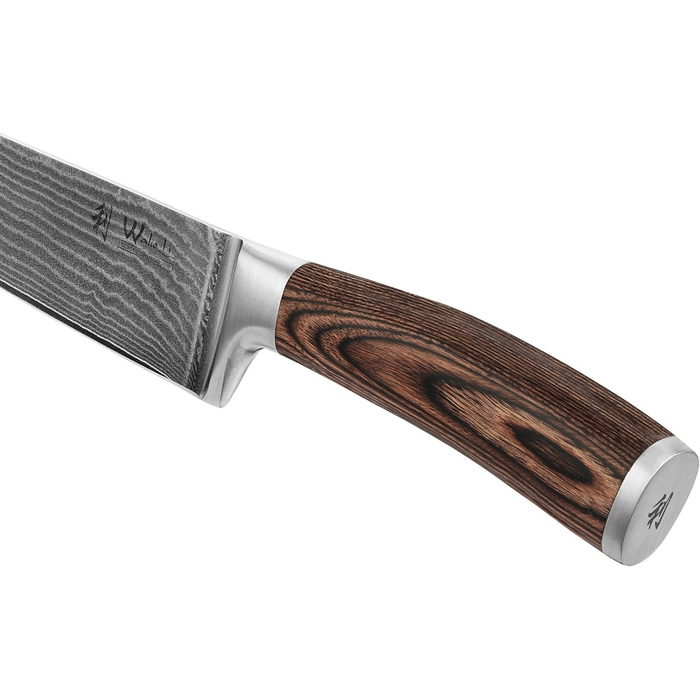 Набір кухонних ножів Wakoli EDIB Damast VG10 (3 шт.) в дерев'яній подарунковій коробці - гострі, ергономічні, з ручками Pakkawood