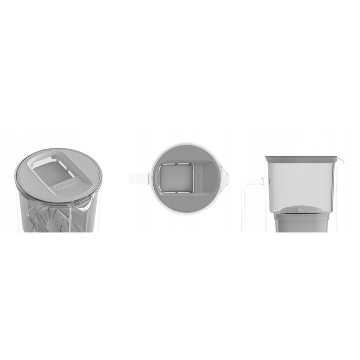 Скляний фільтр-кувшин Wessper D2 BOROSILICATE 3л, сірий + 3 фільтри