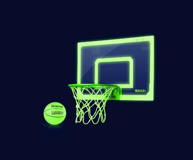 SKLZ Pro Mini кошик для баскетболу - ігровий кошик з м'ячем (одинарний, Midnight/світиться в темряві)