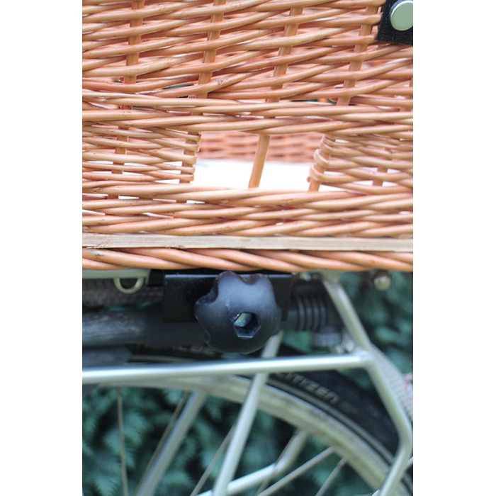 Корзина для велосипеда на багажник з лози з металевою сіткою та подушкою, XL або XXL. Підходить для перевезення багажу.