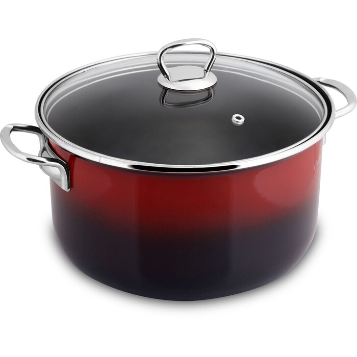 Емальована каструля Lamart LT1184 з кришкою, 24 см, 5,5 л