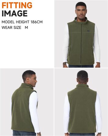 LABCOOL Грівачка жилетка для чоловіків, нагрівальна жилетка з мікрофлісу, 6 зон нагріву, 3 температурні режими, USB живлення з Powerbank 10000mAh, можна прати в пральній машині (Зелений, M)