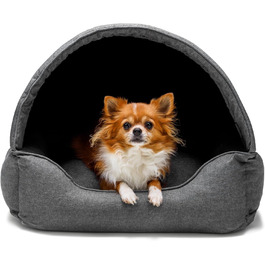 Ліжко для собак Inari: хатинка-ліжко з дахом, 82x58 см, графіт