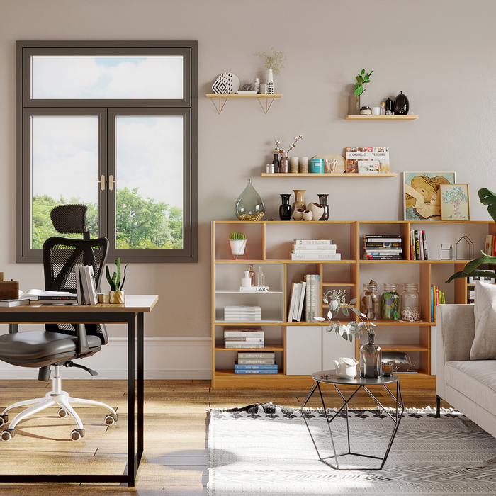 HOMCOM Round Coffee Table with Storage Side Table & Nesting Table Metal Basket Design 51x51x44 cm for Living Room & Bedroom